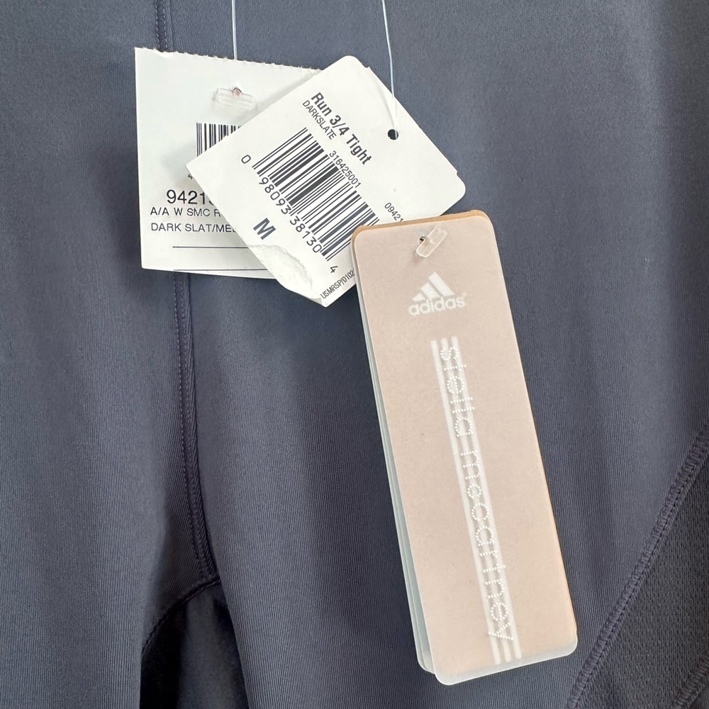 NWT! Adidas X Stella McCartney “Run 3/4 Tights In Dark Slate Medium - Picture 9 of 10